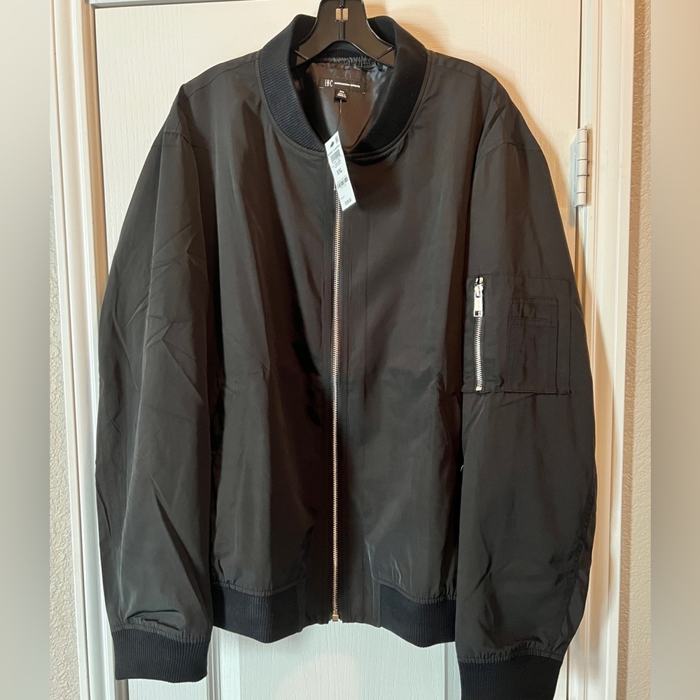 Inc international concepts black bomber jacket size XXL